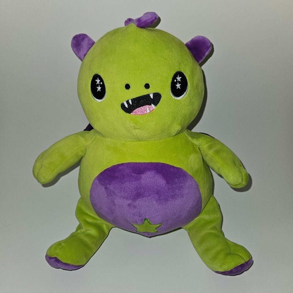 Moosh Moosh Drac the Dragon Starlight Buddy Plushie Plush Green Purple Toy READ